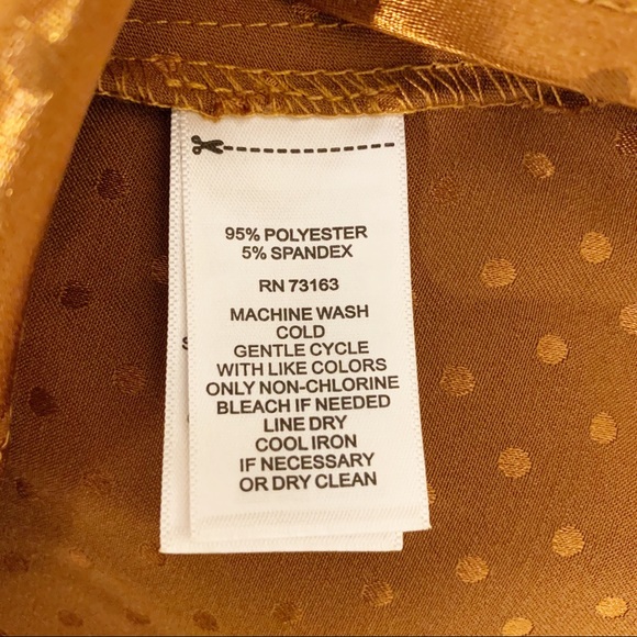 NWT New Spense Polka Dot V Neck Gold Midi Dress 12 - Picture 7 of 7